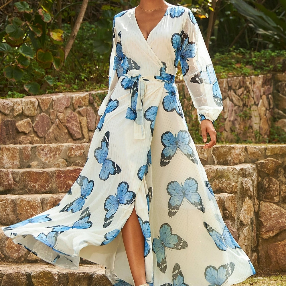 Butterfly Wings Wrap Maxi Dress - Boston Proper